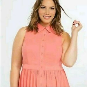 Torrid Button Front Sleeveless Challis Dress